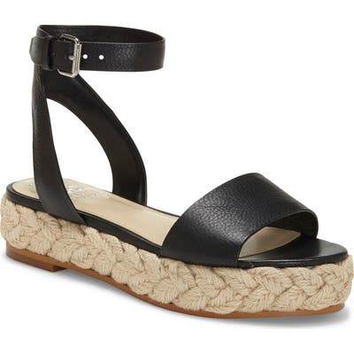 Vince Camuto Defina Ankle Strap Platform Sandal- Black
