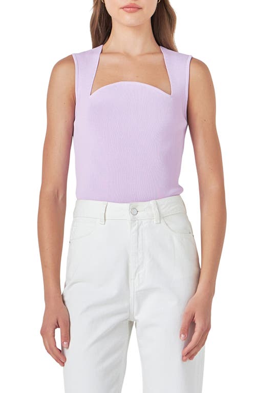 Shop Endless Rose Sculpted Neck Knit Tank In Lilac