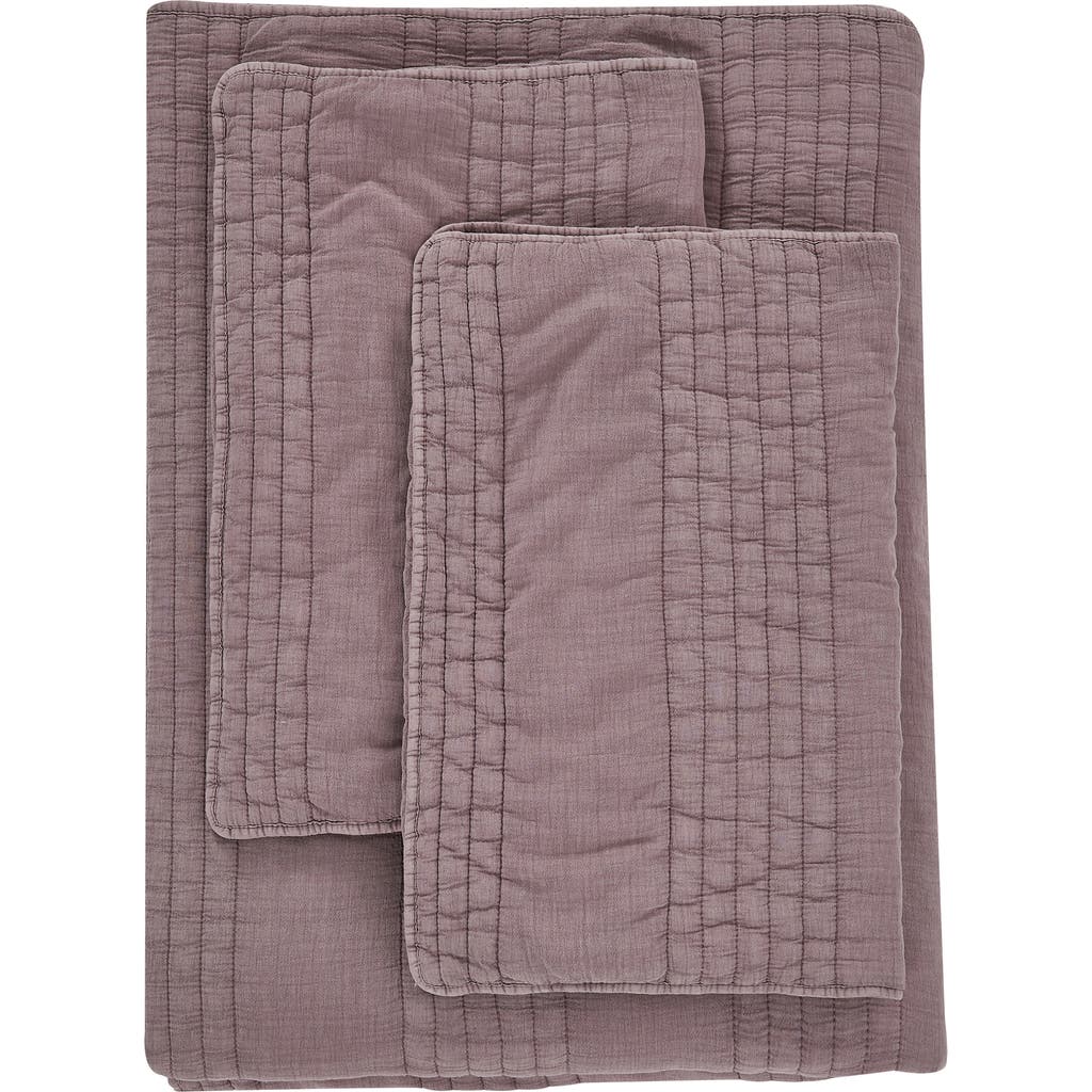 Melange Home Stone Washed Quilt & Sham Set In Eggplant