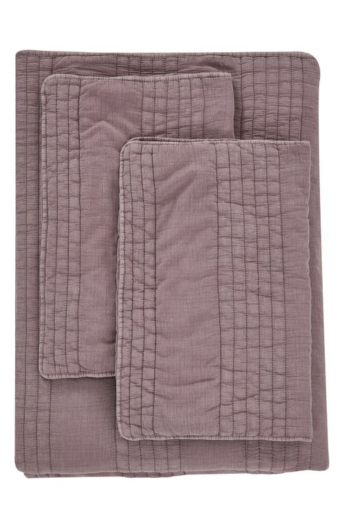 Melange Home Stone Washed Quilt & Sham Set In Eggplant
