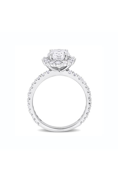 Delmar Sterling Silver Created Moissanite Engagement Style Ring In White/silver