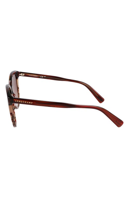 Longchamp Heritage 55mm Gradient Round Sunglasses In Textured Red