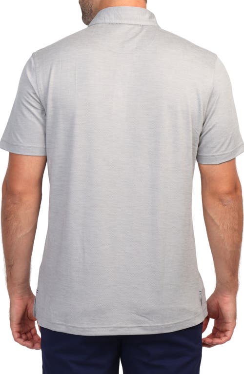 Tailorbyrd Mélange Mesh Performance Polo In Light Grey