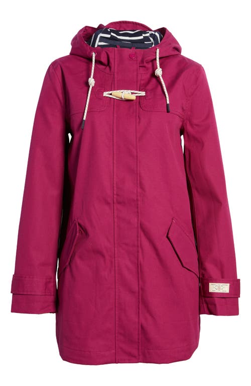 Joules Women's Coast Waterproof Hooded Raincoat in Berry