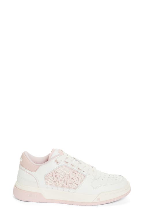 Amiri Classic Low Sneakers In White Leather In White/pink