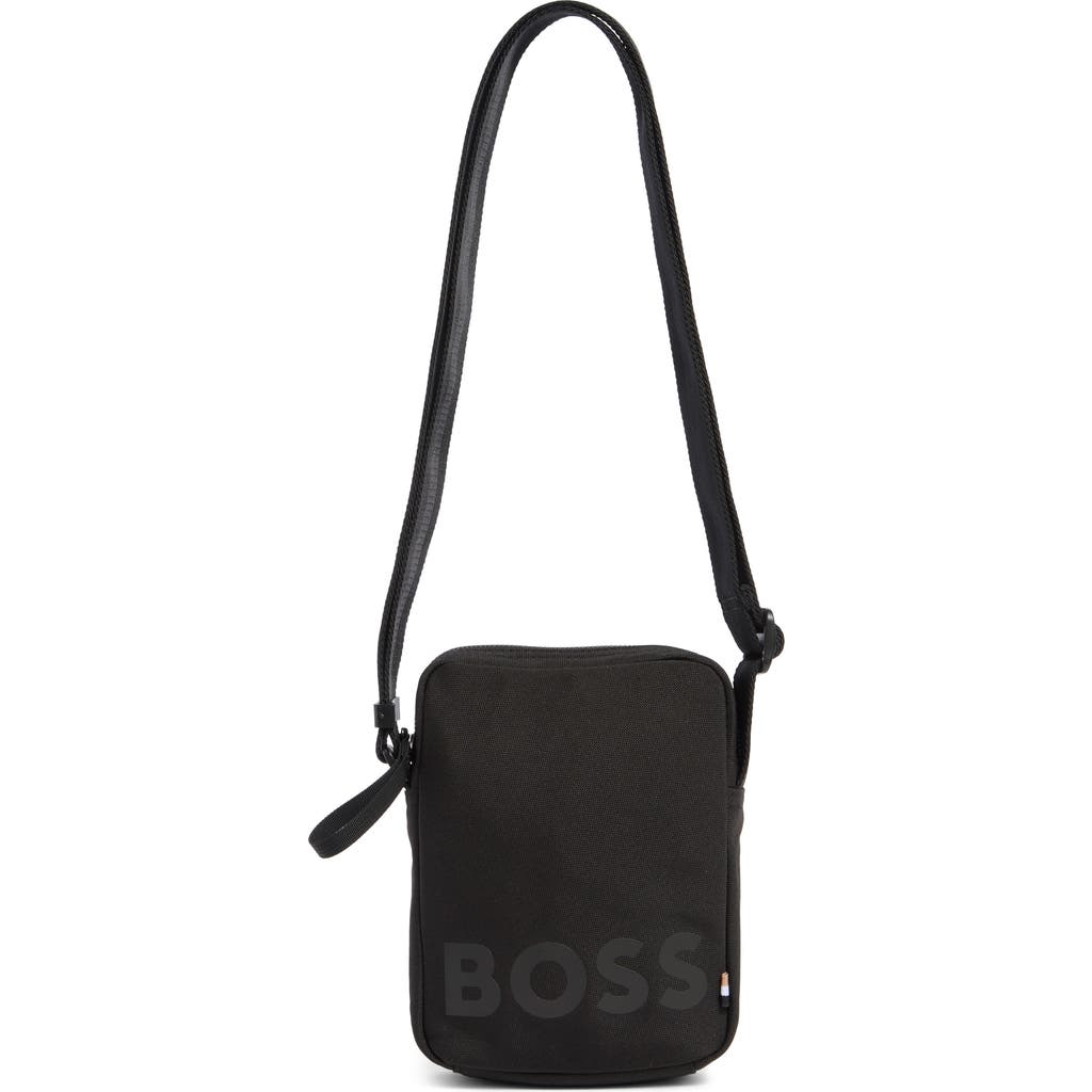 Hugo Boss Boss Pixel Logo Crossbody Bag In Black
