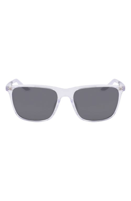 Nike State 145mm Polarized Square Sunglasses In White