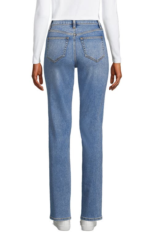 Lands' End Recover High Rise Straight Leg Blue Jeans In Beau Blue