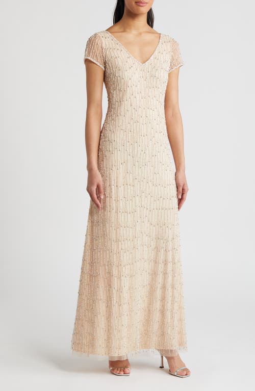 Pisarro Nights Beaded Gown Blush 610 at