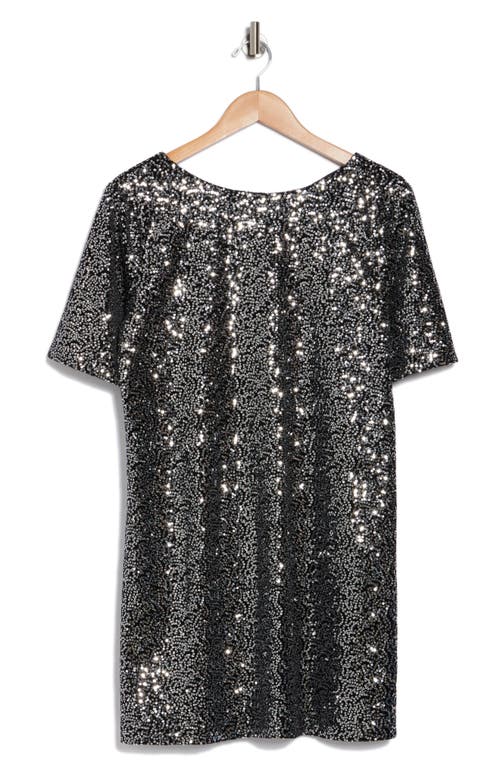 WISHLIST WISHLIST ELBOW LENGTH SLEEVE SEQUIN A-LINE COCKTAIL DRESS
