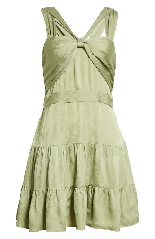 Shop Ted Baker London Phoenyx Knot Frot Tiered Dress In Mid Green