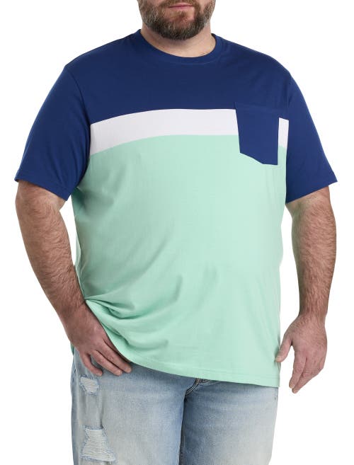 Shop Harbor Bay By Dxl Colorblock Pocket T-shirt In Navy Green