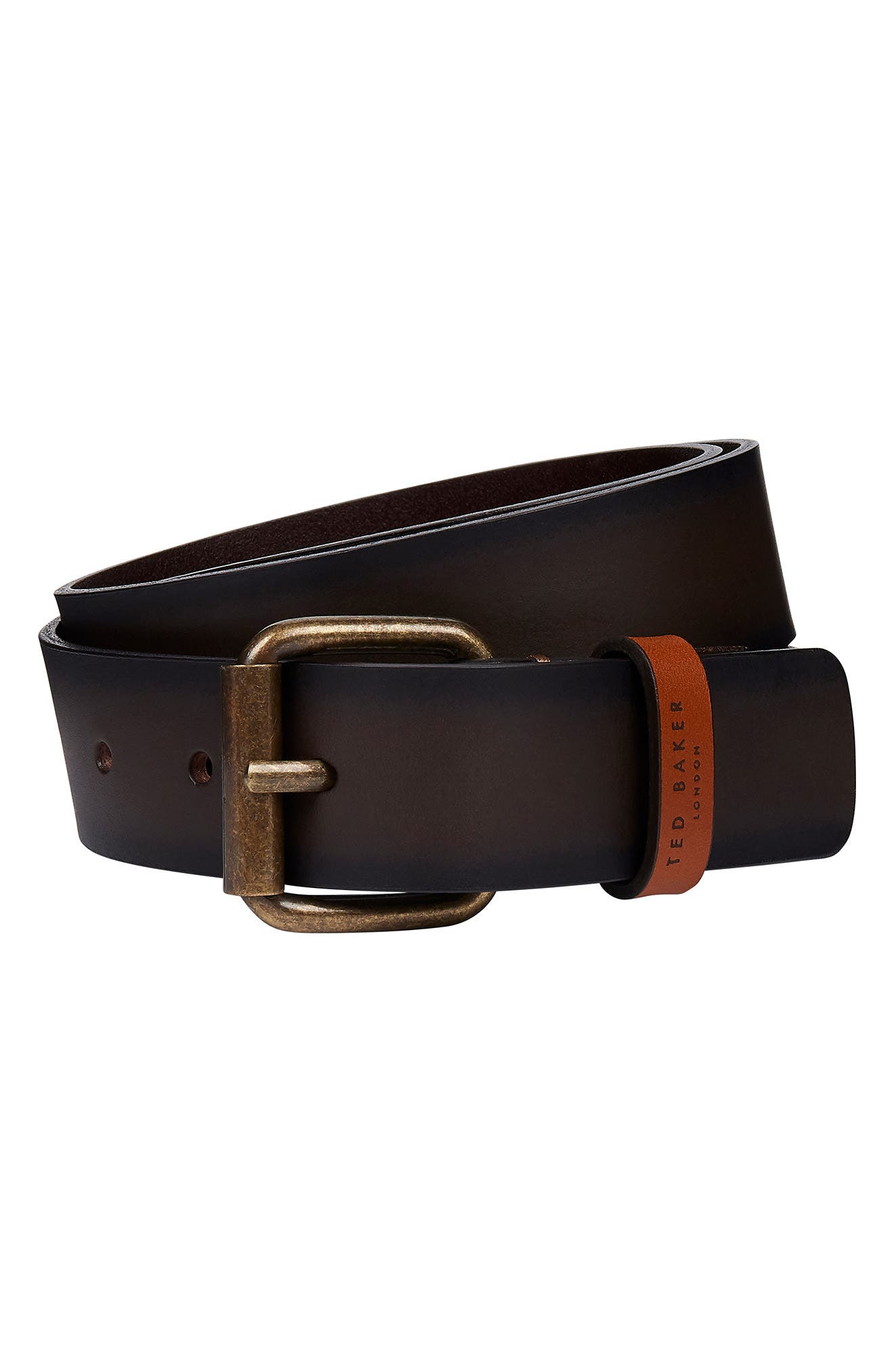Ted Baker Mens Leather Belt Reversible Brown & Tan Silver Buckle W32-36