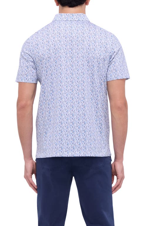 Shop Bugatchi Victor Ooohcotton® Cocktail Print Polo In Cobalt