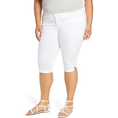 Plus Size Slink Jeans Pirate Capri Pants, White
