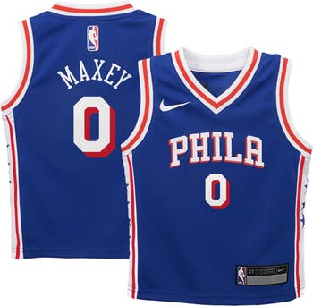 Nike Youth Tyrese Maxey Royal Philadelphia 76ers Icon Name & Number T-Shirt