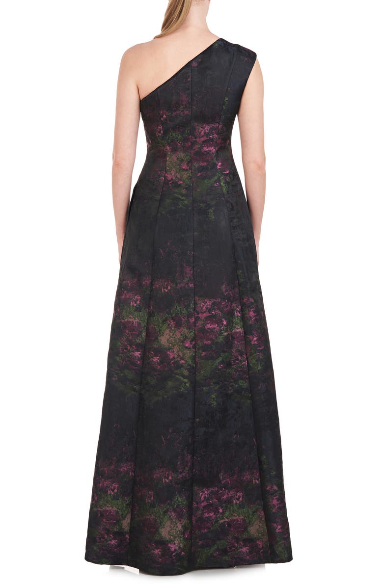 kay unger one shoulder gown