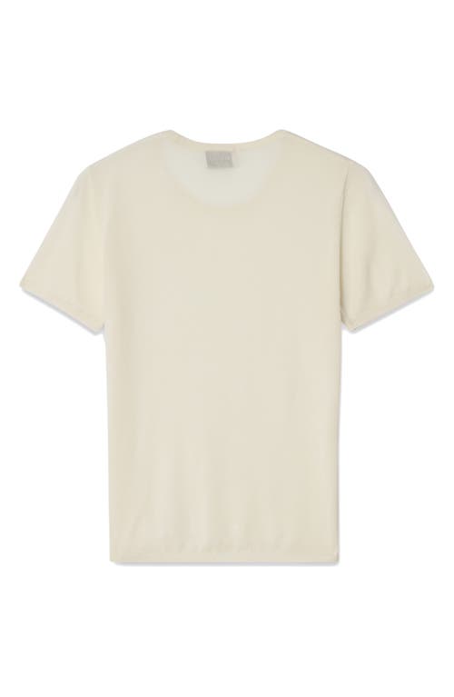 Shop Blk Dnm Wool & Silk Short Sleeve T-shirt Sweater In Off White