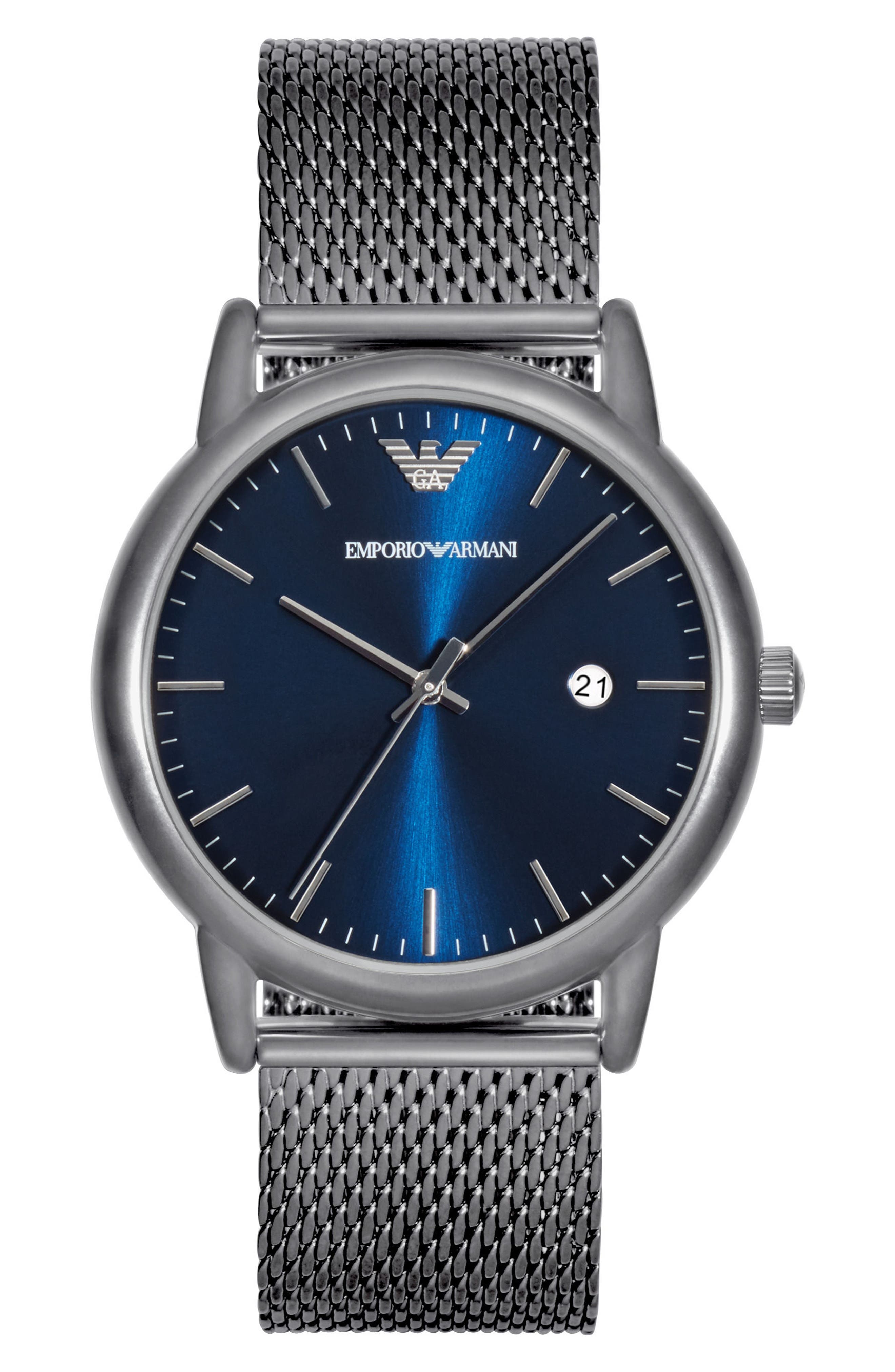 emporio armani mesh strap watch