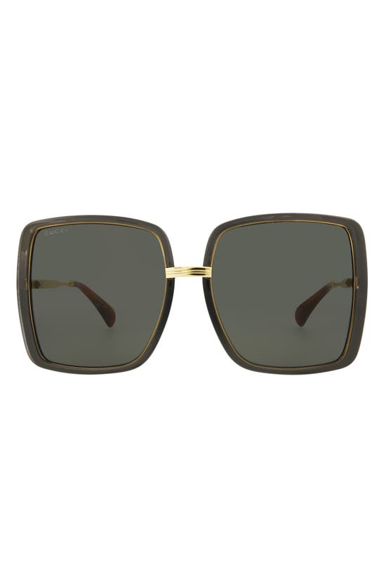 Gucci 60mm Oversize Butterfly Sunglasses In Grey Gold Grey