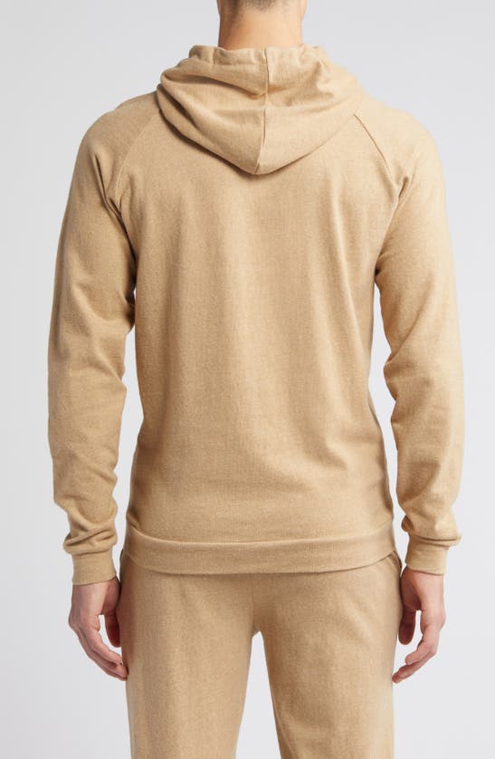 Shop Hugo Boss Relaxed Lounge Hoodie In Medium Beige