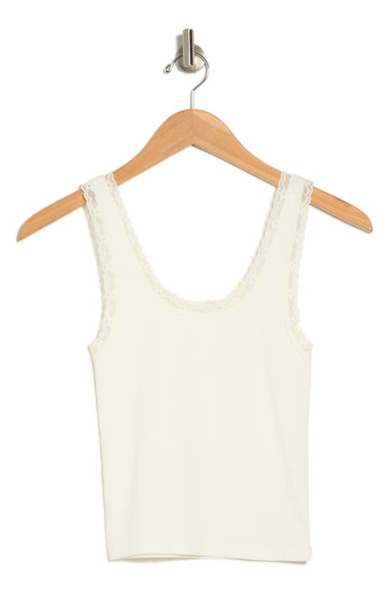 Shop Abound Lace Trim Cotton Tank In Ivory
