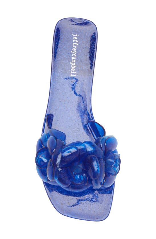 Shop Jeffrey Campbell Floralee Slide Sandal In Blue Glitter