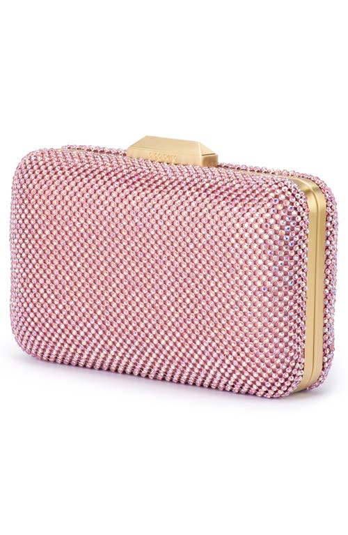 Shop Olga Berg Ronny Crystal Mesh Frame Clutch In Pink