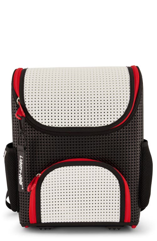 Kids' Light+Nine Perforated Backpack in Red/black