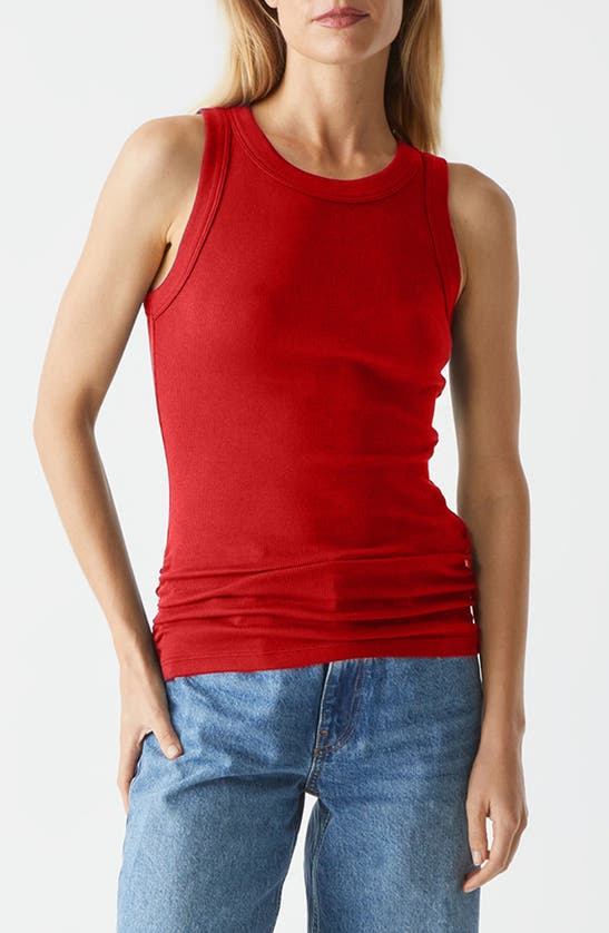 Shop Michael Stars Halley Side Ruched Tank In Spritz