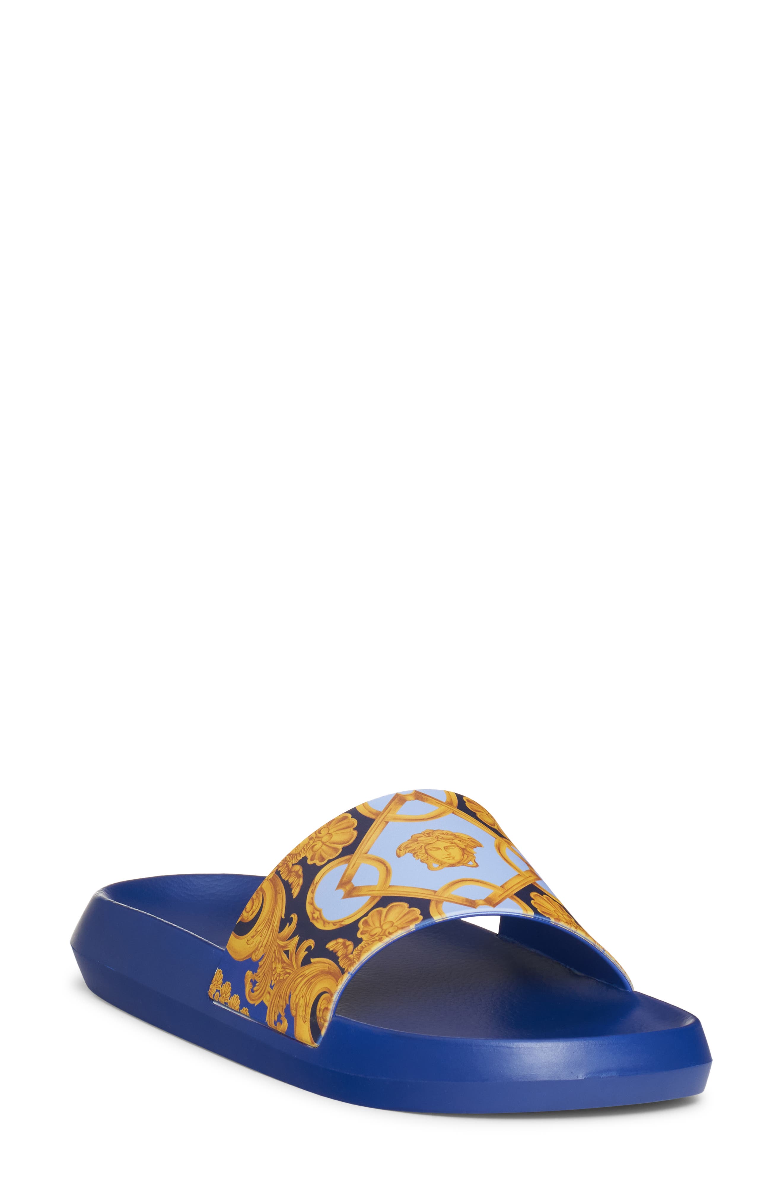 Versace Navy Webbing Slides