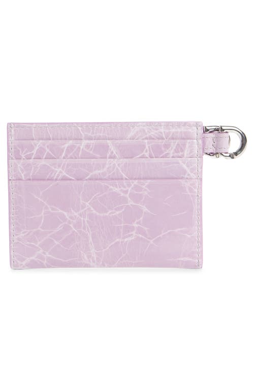 Givenchy Voyou Crinkled Leather Card Case In Orchid Purple