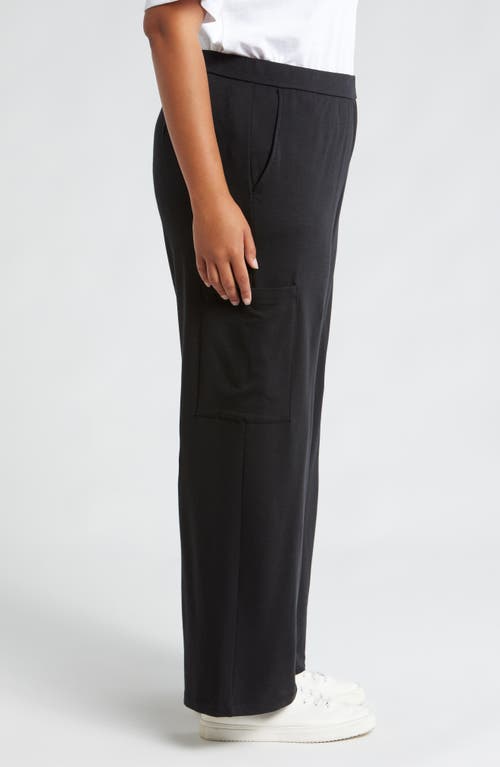 Shop Eileen Fisher Wide Leg Cargo Pants In Black