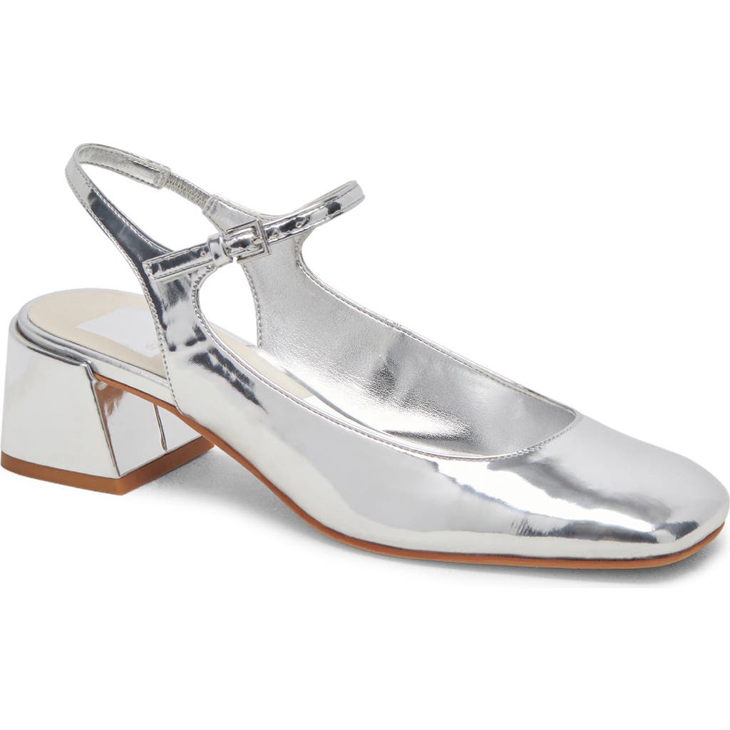 Dolce Vita Maggi Ankle Strap Pump In Silver Specchio Stella