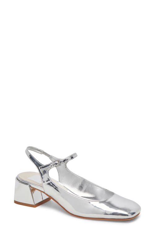 Maggi Ankle Strap Pump in Silver Specchio Stella