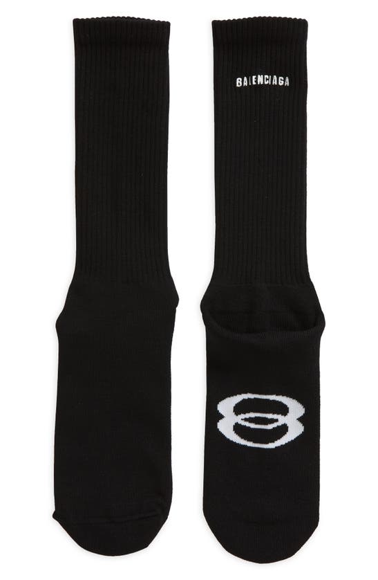 Balenciaga Unity Sports Crew Socks In Black/ White