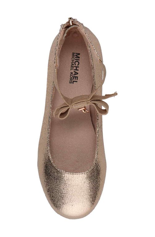 Michael Michael Kors Kenyah Kay Metallic Ballet Flat In Rose Gold