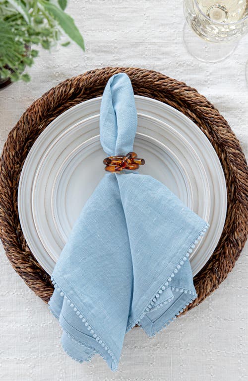 Shop Juliska Berry Trim Set Of 4 Cotton & Linen Napkins In Chambray