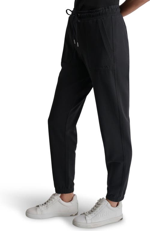 Dkny Smocked Waist Joggers In Black