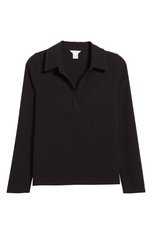 caslon(r) Rib Polo Shirt in Black