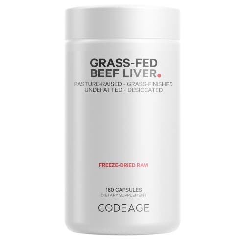 Codeage Grass-Fed Beef Liver, Grass-Finished, Pasture-Raised, Freeze-Dried Glandular Supplement, 180 ct in White at Nordstrom