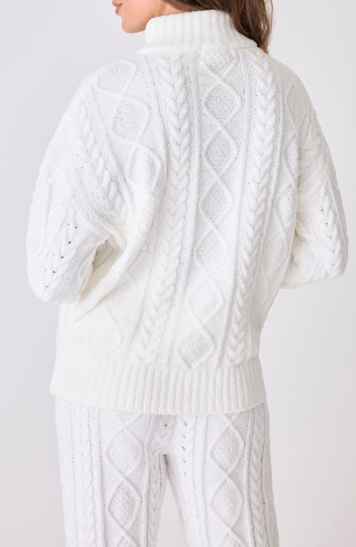 Shop Pj Salvage Cable Stitch Half Zip Sweater In Ivory