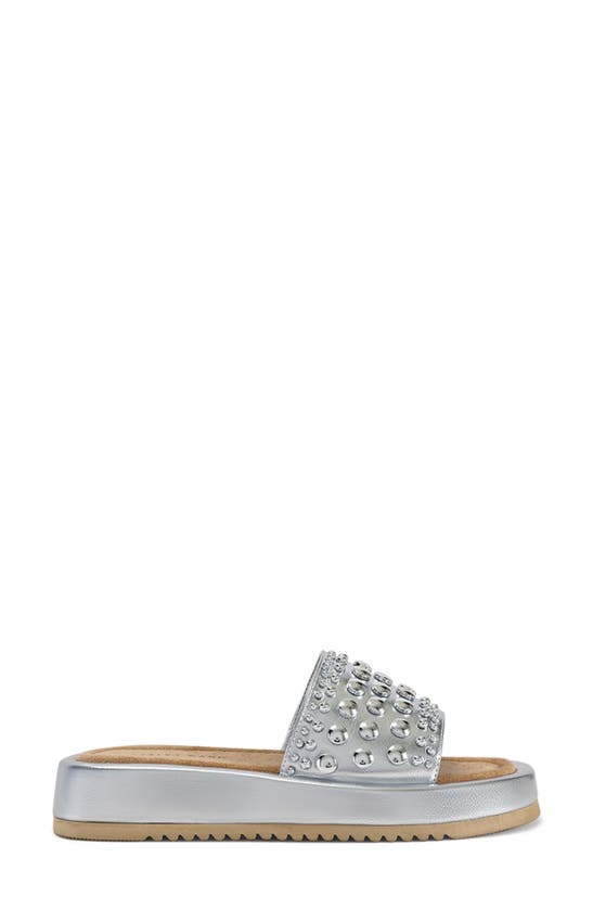 Azalea Wang Espinosa Platform Slide Sandal In Silver