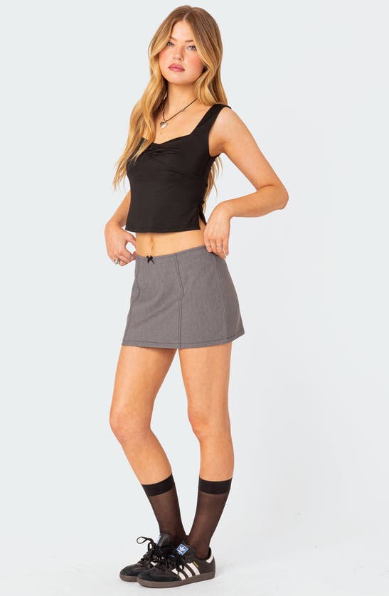 Shop Edikted Marigold Side Slit Crop Tank In Black