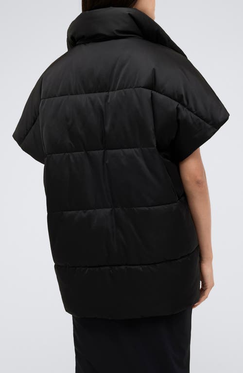 Shop Kenneth Cole Oversize Tapered Quilted Vest In Black