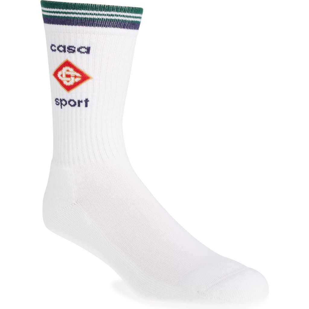 Casablanca Logo Stripe Crew Socks In Casa Sport Icon