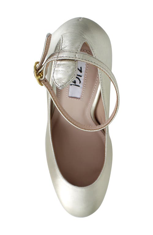Zigi Nikole Ankle Strap Platform Pump In Gold Leather