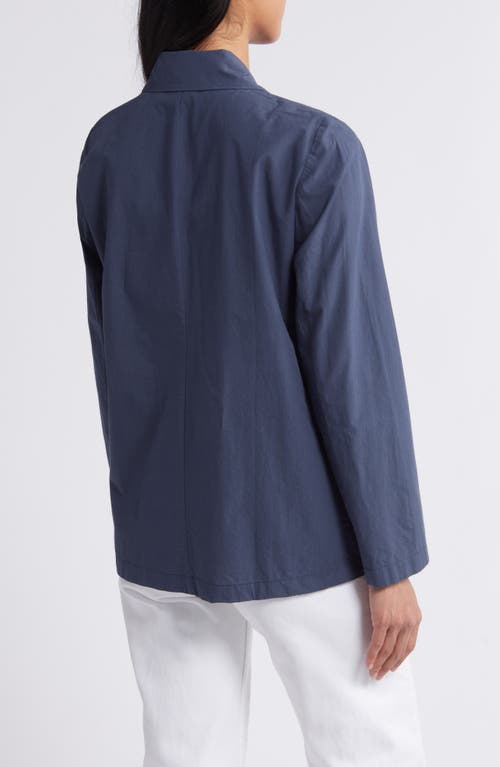 Shop Eileen Fisher Organic Cotton Longline Blazer In Ocean