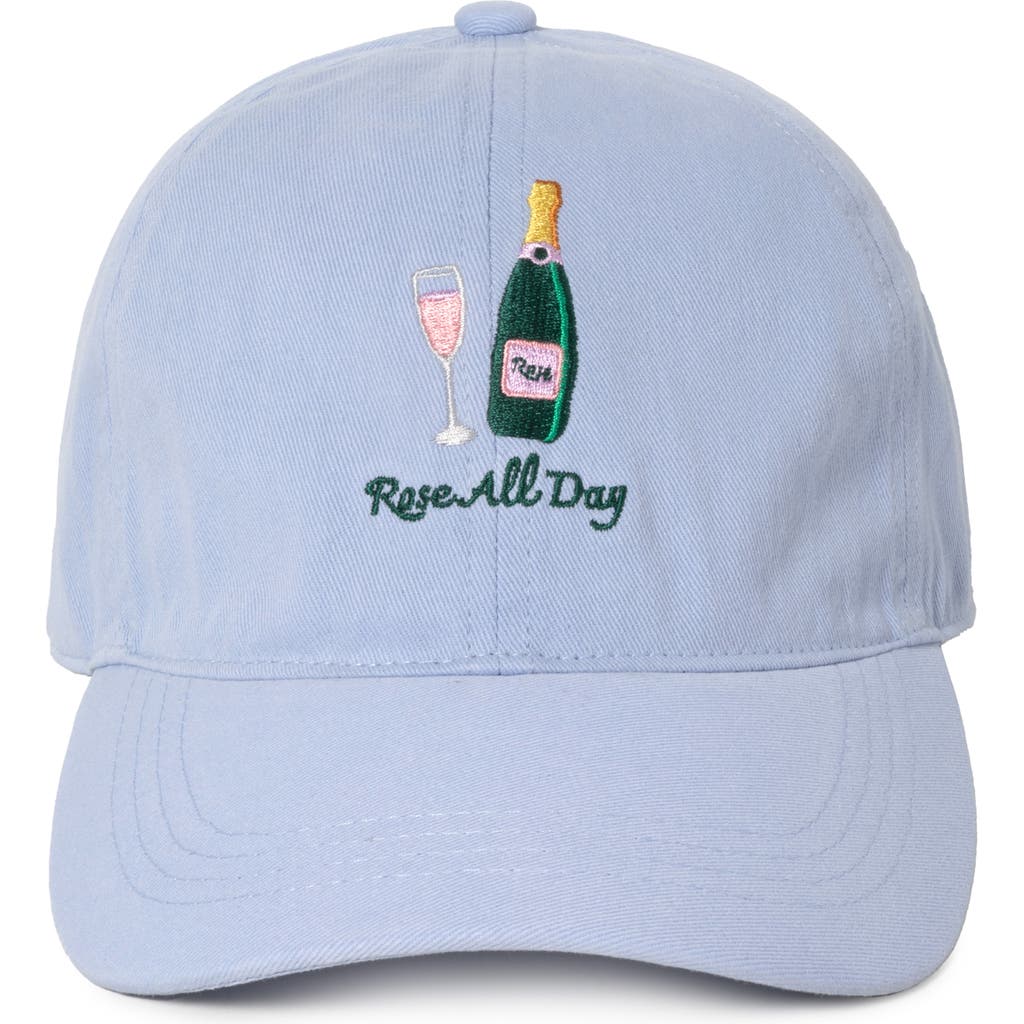 Shop David & Young Rose All Day Cotton Baseball Cap In Light Blue