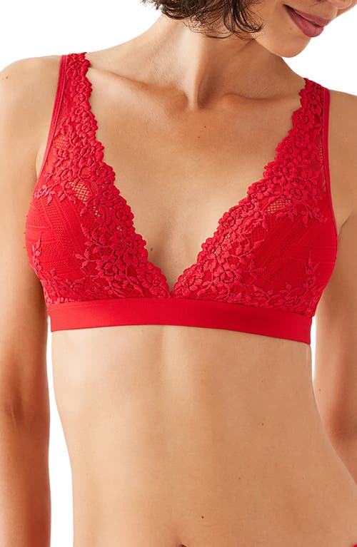 Wacoal Embrace Lace Wire Free Bralette in Equestrian Red 